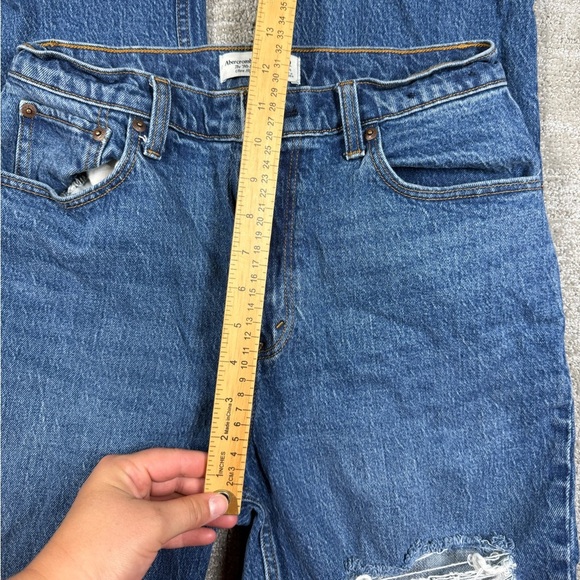 Abercrombie and Fitch The 90s Straight Ultra High Rise Distressed Boho Jean 29/8 - Picture 5 of 8
